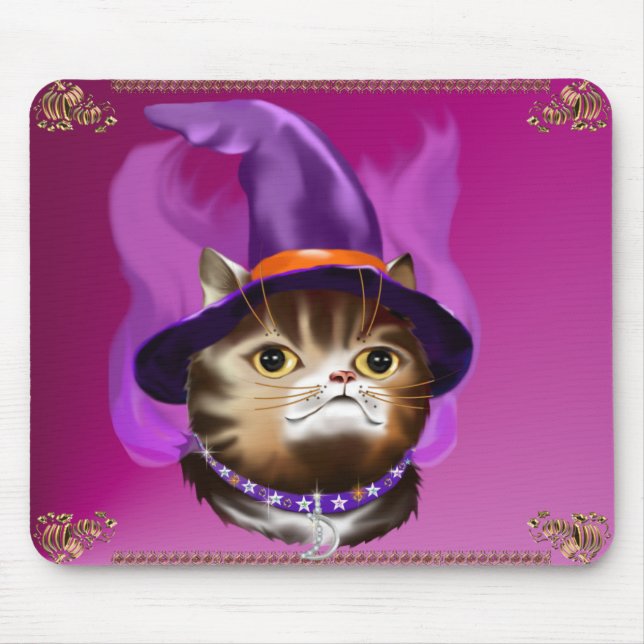 Witch Cat Face mousepad (Front)