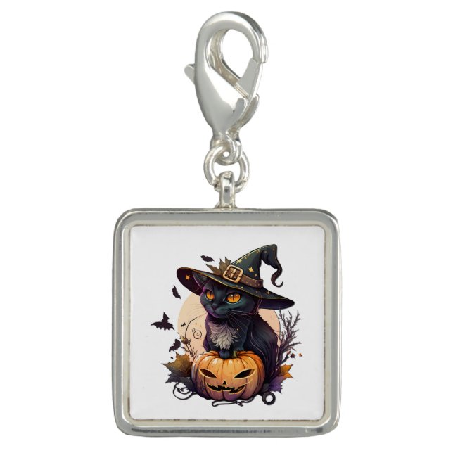 Witch Cat for Halloween  Charm (Front)