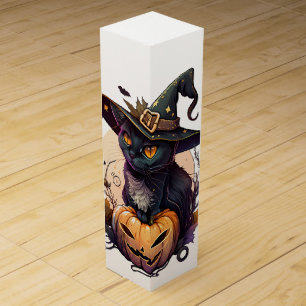 Witch Cat for Halloween  Wine Box