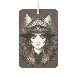 Witch Cat Halloween Creepy Cute Portrait Air Freshener