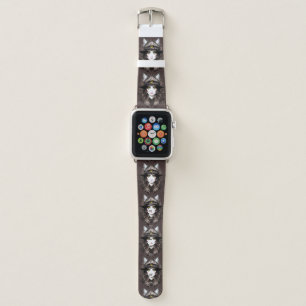 Witch Cat Halloween Creepy Cute Portrait Apple Watch Band
