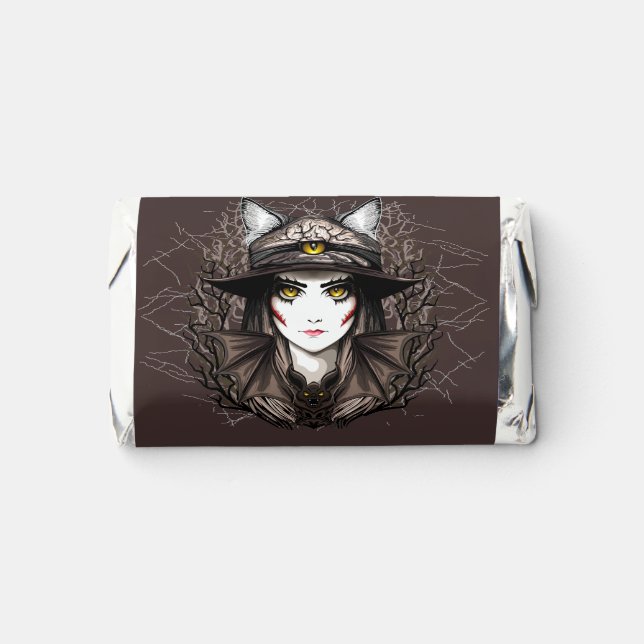 Witch Cat Halloween Creepy Cute Portrait Hershey's Miniatures (Front)