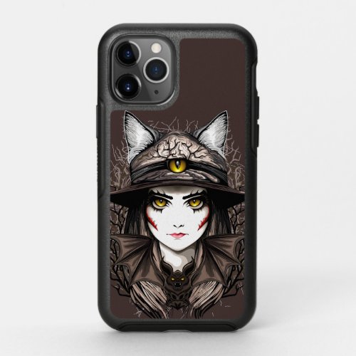 Witch Cat Halloween Creepy Cute Portrait OtterBox Symmetry iPhone 11 Pro Case