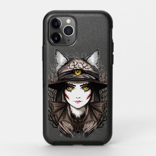 Witch Cat Halloween Creepy Cute Portrait OtterBox Symmetry iPhone 11 Pro Case