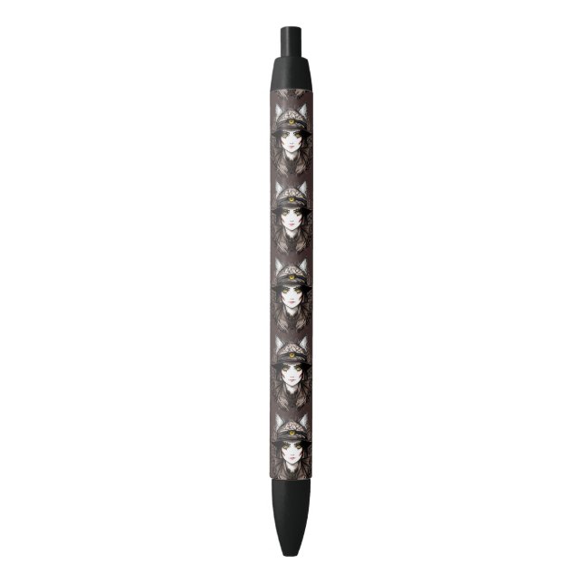 Witch Cat Halloween Creepy Cute Portrait Pen (Front Vertical)