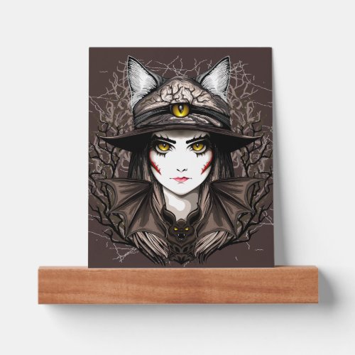 Witch Cat Halloween Creepy Cute Portrait Picture Ledge