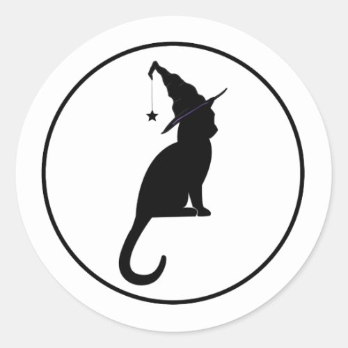 Witch Cat Halloween Stickers