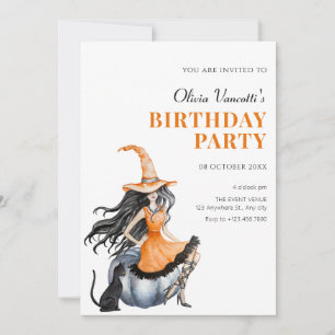 Witch cat invitation