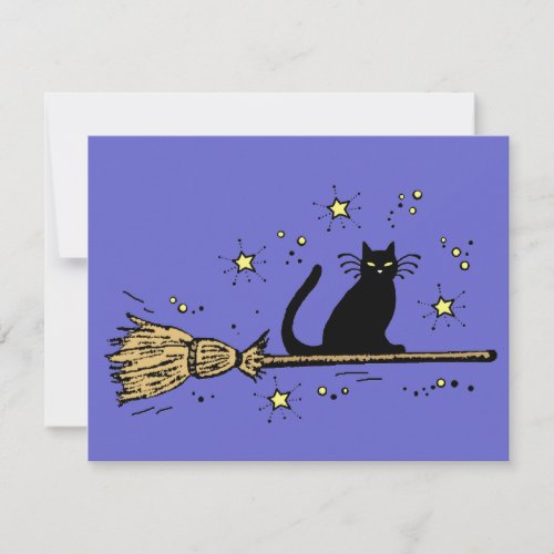 Witch cat invitation card
