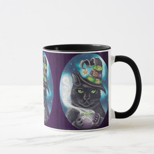 Witch Cat Mug Black Cat Coffee Cup Tea