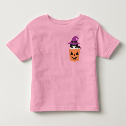 Witch  Cat Peek_a_boo Pocket Tee T_shirt design