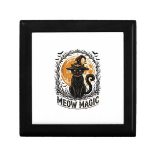 Witch Cat Shirt Vintage Halloween Moon Design_1 Gift Box