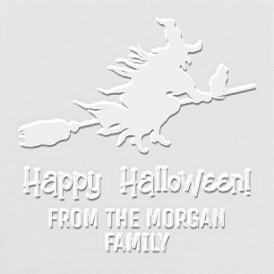 Witch & Cat Silhouette Happy Halloween Name Embosser