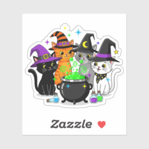 Witch Cat Squad Halloween Vinyl Sticker