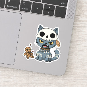 Witch Cat Voodoo Doll Sticker