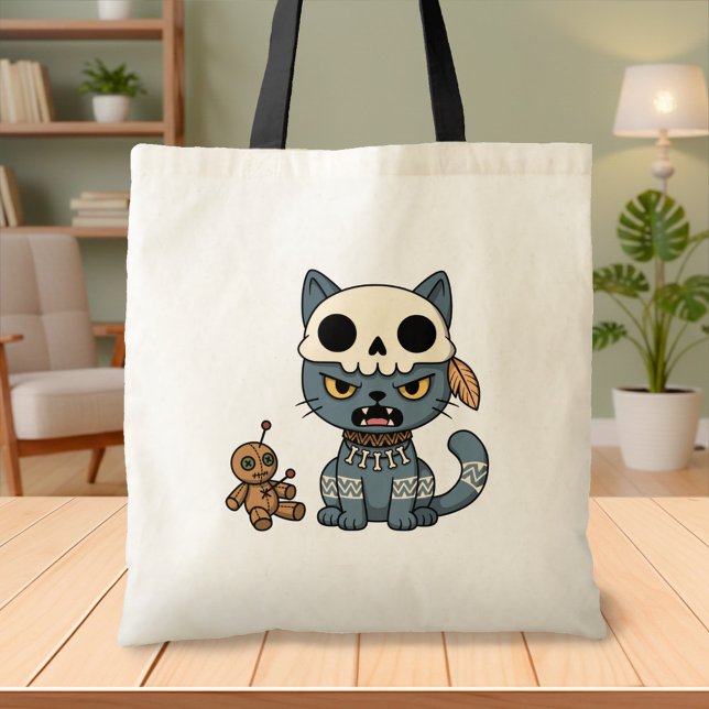 Witch Cat Voodoo Doll Tote Bag (Creator Uploaded)