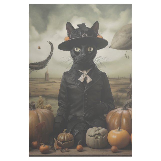 Witch Cat with Pumpkins  Gallery Wrap (Front)