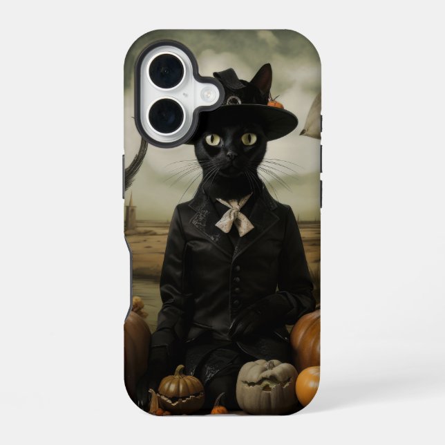 Witch Cat with Pumpkins  Iphone Case (Back)