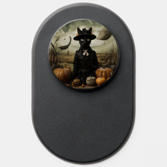Witch Cat with Pumpkins  PopSocket (Popsocket)