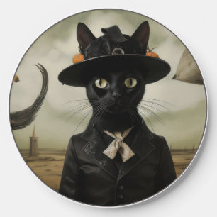 Witch Cat with Pumpkins  Wireless Charger