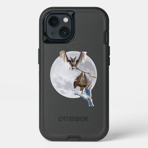 Witch catches bats under the halloween moon iPhone 13 case