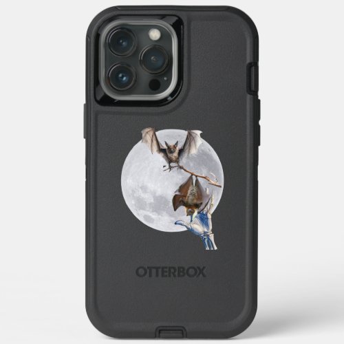 Witch catches bats under the halloween moon iPhone 13 pro max case