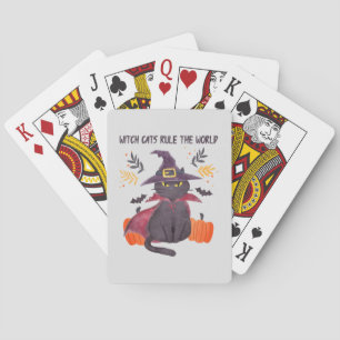 Witch Cats Rule The World – Black Cat Poker Cards