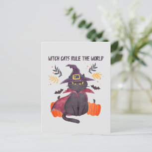 Witch Cats Rule The World – Black Cat Postcard