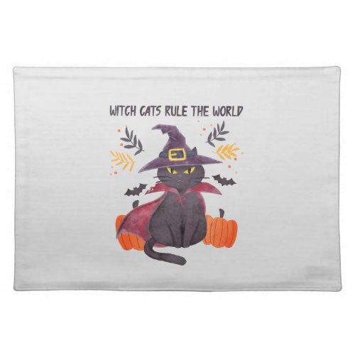 Witch Cats Rule The World Cloth Placemat
