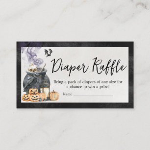Witch Cauldron Baby is Brewing Baby Diaper Raffle Enclosure Card