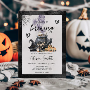 Witch Cauldron Baby is Brewing Baby Shower Invitation