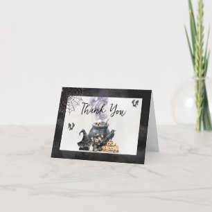 Witch Cauldron Baby is Brewing Baby Shower Letterpress Thank You Card