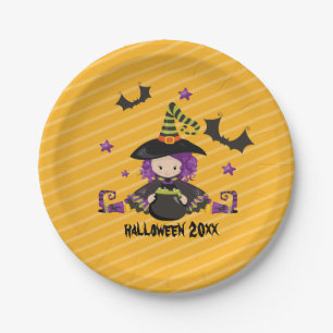 Witch Cauldron Bats Halloween Kids Halloween Party Paper Plates