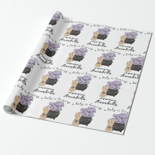 Witch Cauldron Halloween Baby Shower Wrapping Paper