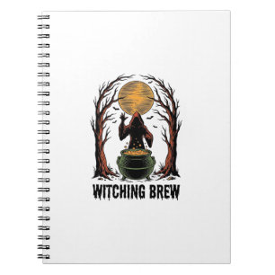 Witch Cauldron Halloween Vintage Engraving Shirt_1 Notebook