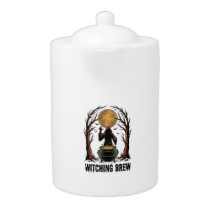 Witch Cauldron Halloween Vintage Engraving Shirt_1 Teapot