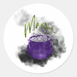 Witch Cauldron Magic  Classic Round Sticker