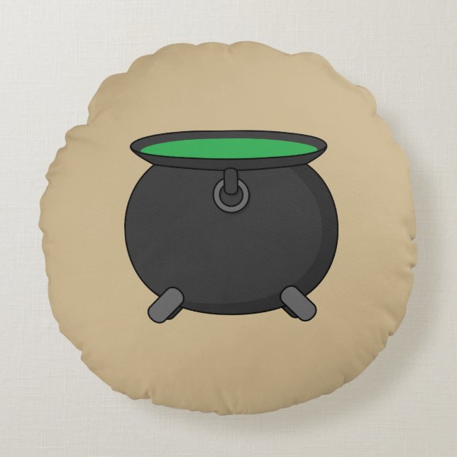 Witch Cauldron Round Pillow (Front)