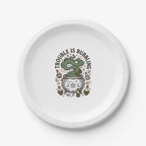 Witch Cauldron Shirt Trouble Is Bubbling_1 Paper Plates