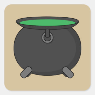 Witch Cauldron Square Sticker
