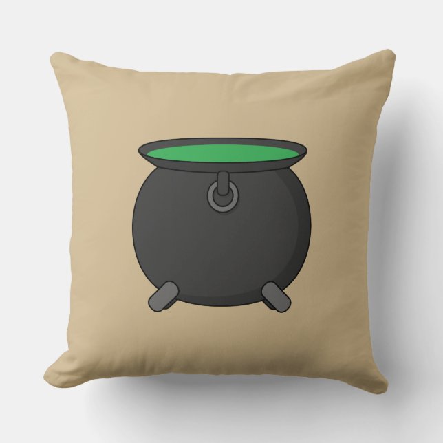 Witch Cauldron Throw Pillow (Front)