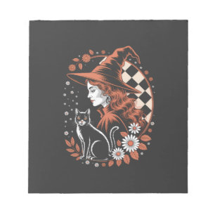 Witch Checkered Halloween Notepad