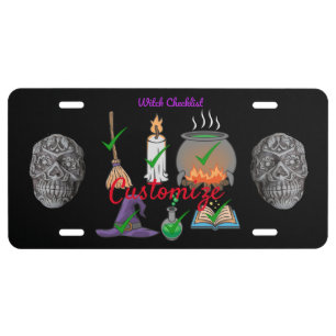 Witch Checklist Essential Items Thunder_Cove License Plate