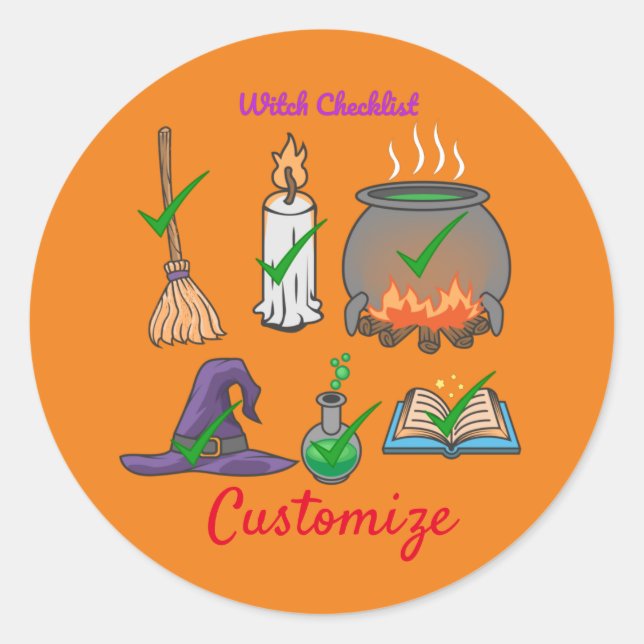 Witch Checklist Thunder_Cove  Classic Round Sticker (Front)