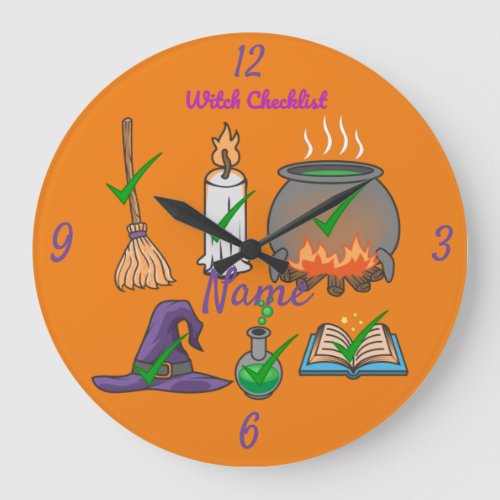 Witch Checklist Thunder_Cove  Large Clock