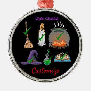 Witch Checklist Thunder_Cove Metal Ornament