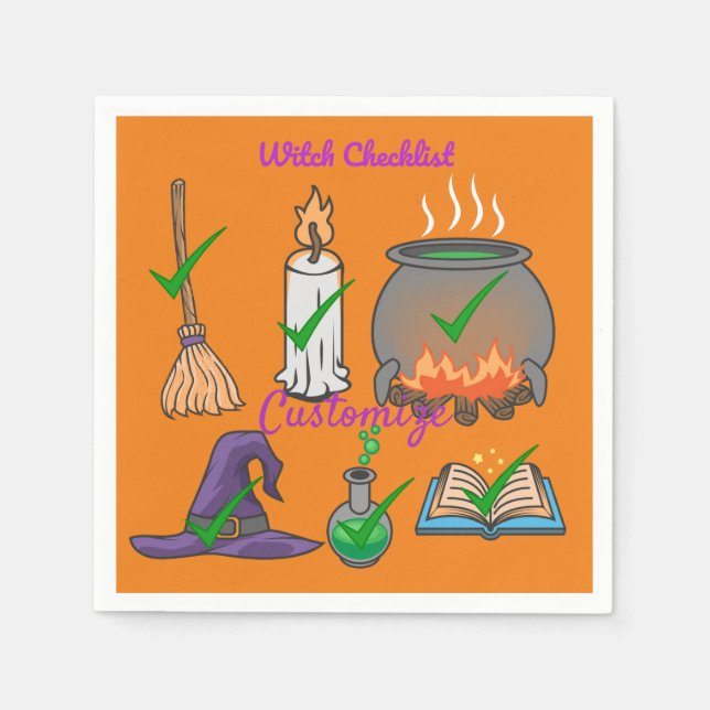 Witch Checklist Thunder_Cove  Napkins (Front)