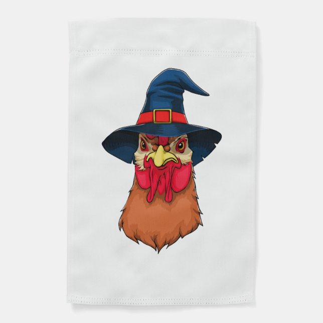 Witch Chicken Funny Halloween Horror Scary Garden Flag (Front)