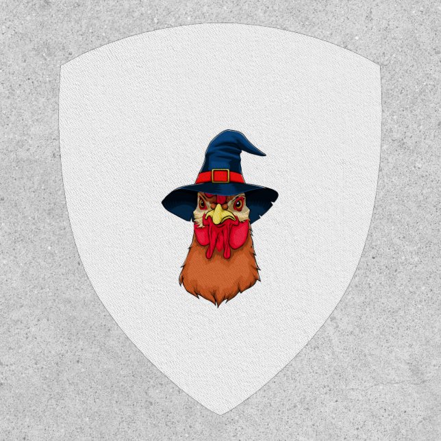 Witch Chicken Funny Halloween Horror Scary Patch (Front)