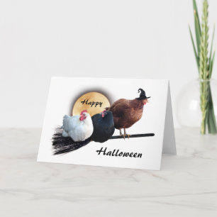 Witch Chickens Halloween Card